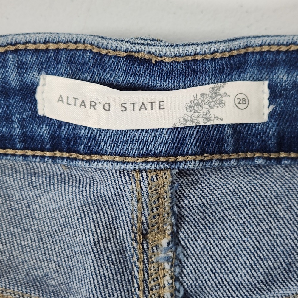 Altar'd State Womens Wide Leg High Rise Patch Pocket Jeans Blue 28 HD9269-MD - Picture 7 of 10